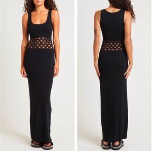 Subtitled Emelina Crochet Maxi Dress - Black Knit